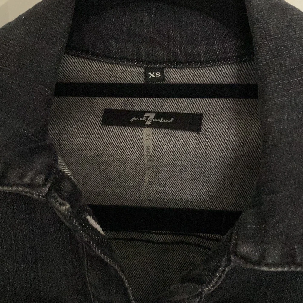 7 For All Mankind Long Trucker Denim Jacket - Picture 9 of 10